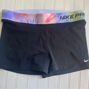 Tie Dye Black Nike Pro Spandex Shorts - Women’s XL